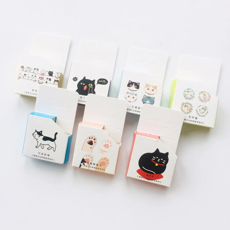 Милые Kawaii очаровательные кошки клейкая бумага васи клейкая лента маскирующая лента DIY Скрапбукинг палочка этикетка