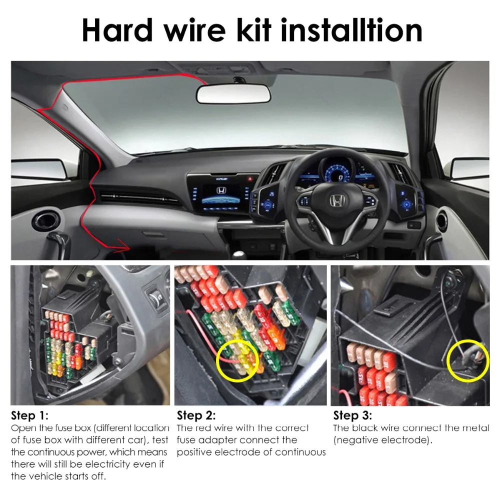 Vantrue Dash Cam Hardwire Kit 12/24В до 5В мини USB и держатели предохранителей цепи защита от