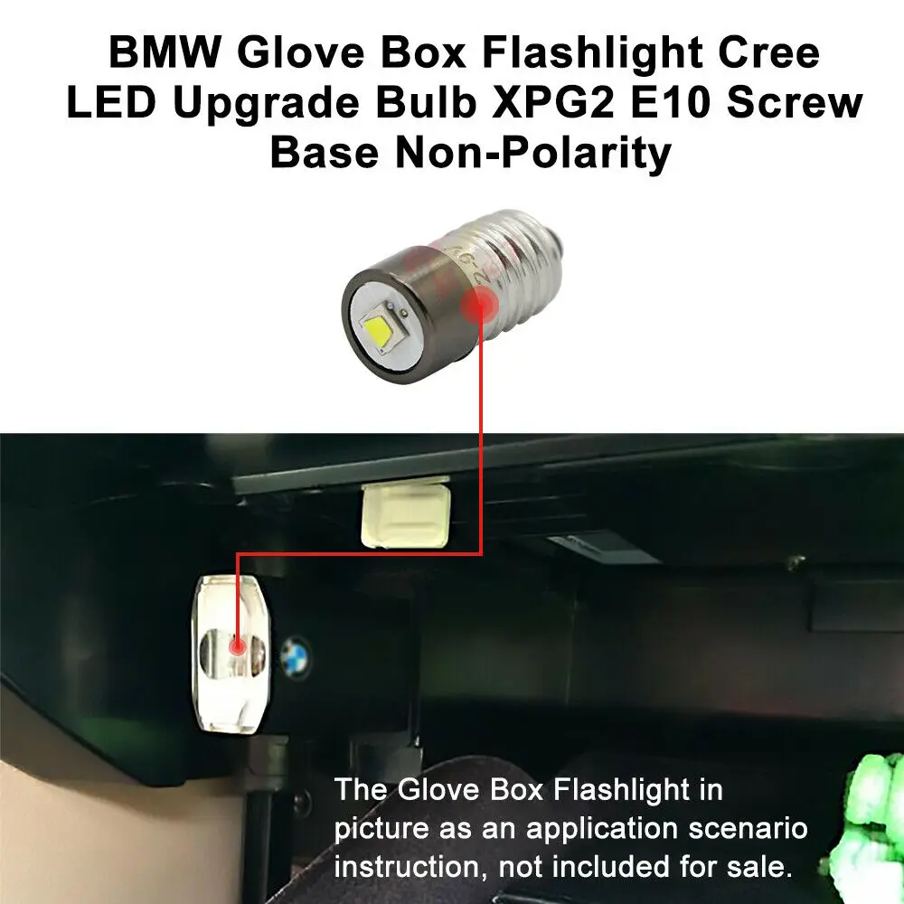 Для BMW перчаточный бокс фонарик Cree LED обновленная лампа XPG2 E10 винтовое основание