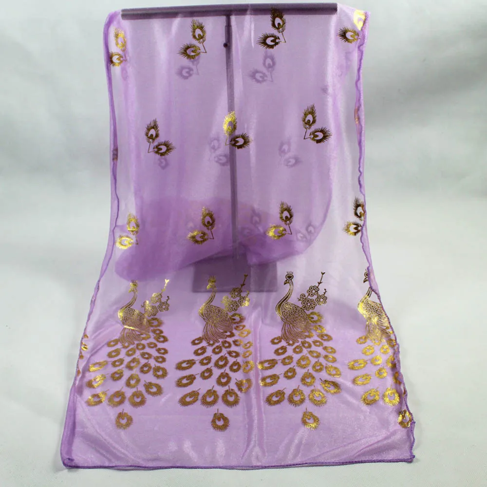 Женский шарф с вышитыми цветами павлина Разноцветные длинные мягкие шарфы