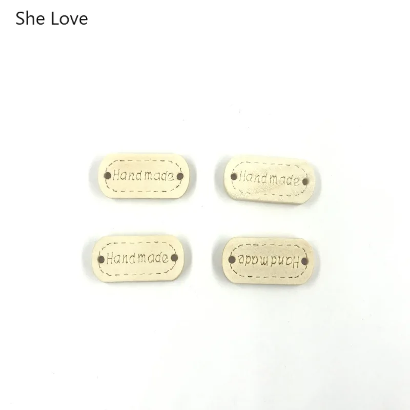 Винтажная деревянная швейная этикетка ручной работы 50 шт./лот 23 5x11 5 мм|Этикетки