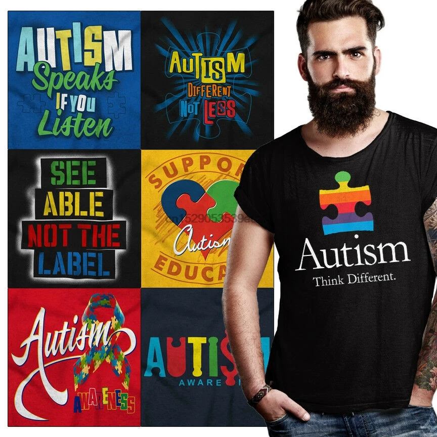 Мужская футболка с аутичным принтом для мужчин подарок |