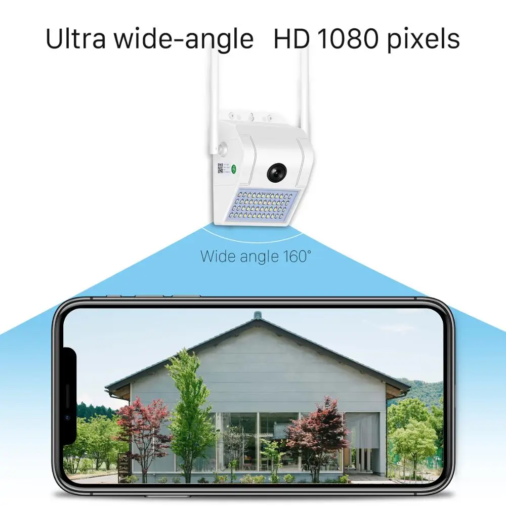 

BESDER 1080P HD Human Body Smart Induction Outdoor Wall Lamp IP Camera WiFi IR Night Vision Garden Wireless Camera SD Card Clou