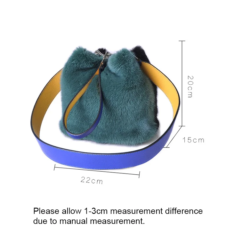 

2021 Large Capacity Shoulder Bags Genuine Mink Fur Bags Ladies Office Tote Fluffy Fur Handbags For Women S8816