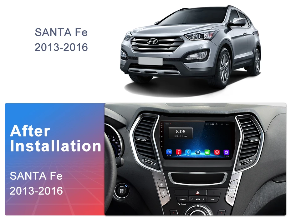 Junsun V1 2G+ 32G Android 9,0 для hyundai Santa Fe 3 2013- автомобильный Радио Мультимедиа Видео плеер навигация gps RDS 2 din dvd