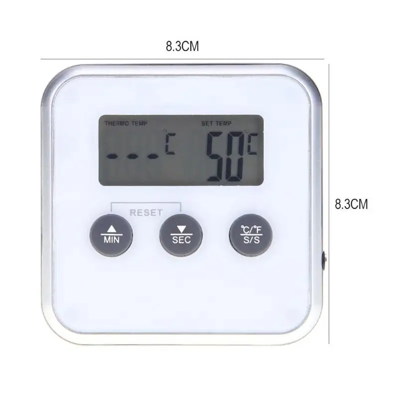 

Electronic Thermometer Timer Food Meat Temperature Meter Gauge with Probe Cooking BBQ Thermometer Kitchen Temperature Tools