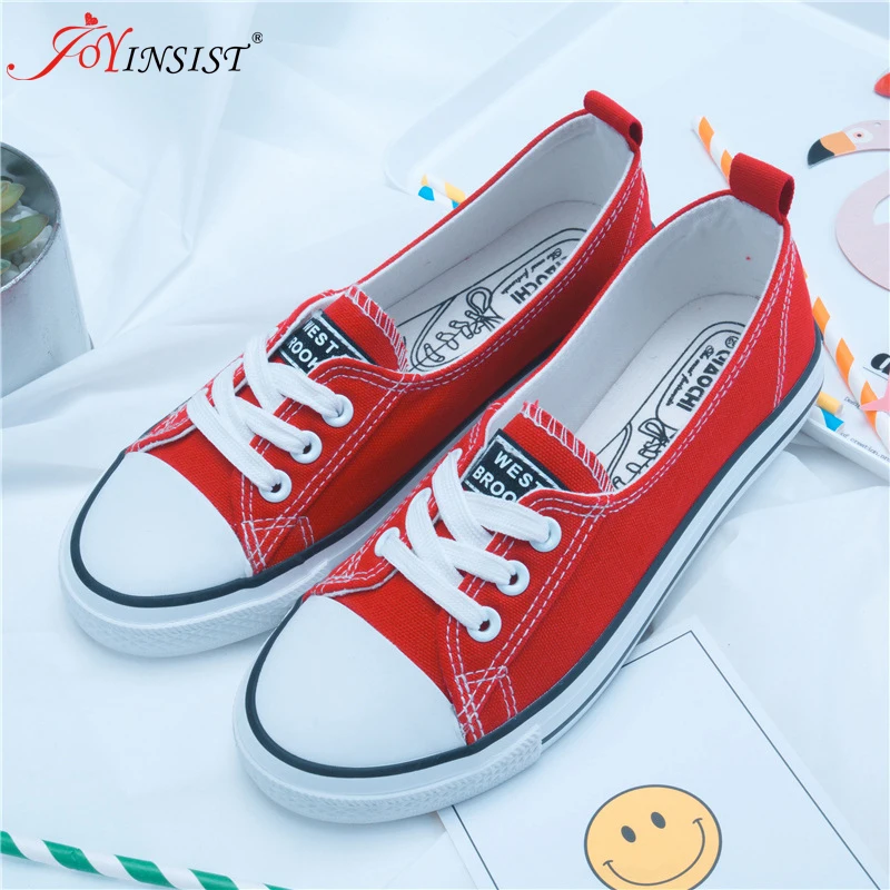 Весенняя легкая парусиновая обувь Женская без шнуровки Корейская для студентов