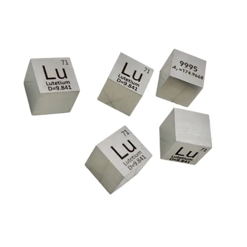 Lu Lutetium Cube Bulk Glass Seal Pure 99.95% Периодическая таблица редкоземельных металлических