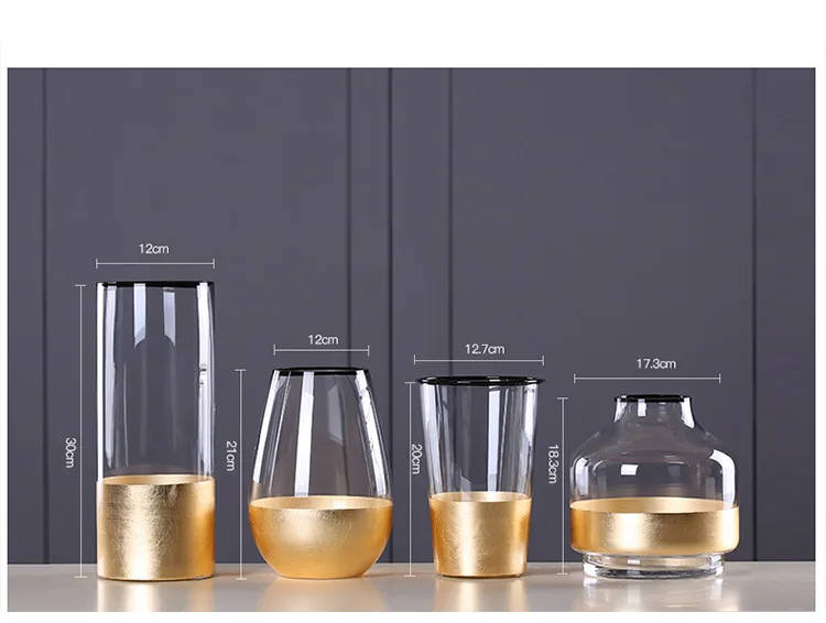 European Retro Glass Vase Metal Alloy Gold Modern Table Creative Home Decorative Artificial Flower Bottle for Wedding | Дом и сад
