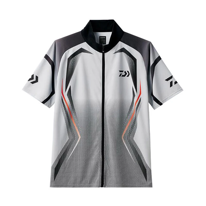 

2020 New Style Men Short Sleeve Fishing Clothing Breathable Dawa Fishing T Shirt Outdoor Sport Summer Stand Collar Fishing Shir