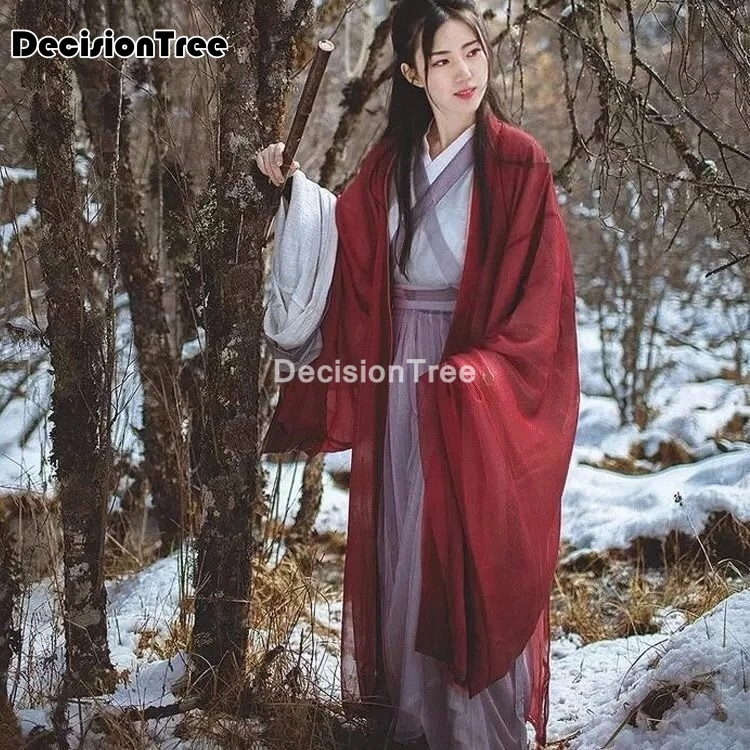 2021 hanfu платье Женская традиционная китайская одежда с большим рукавом твердая