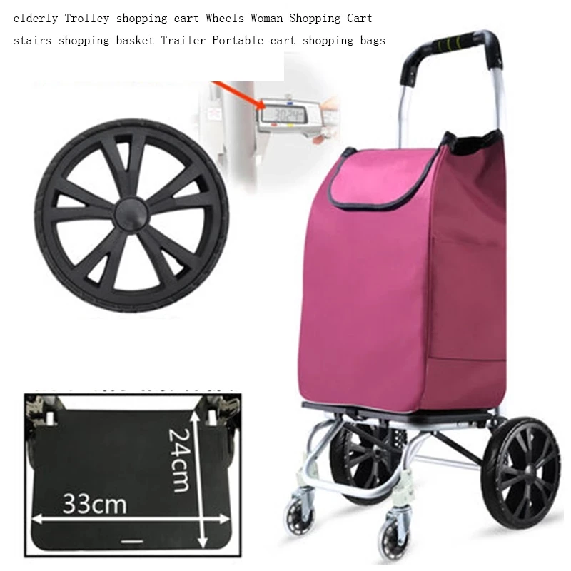 

Тележка для пожилых женщин, 6 колес, Женская тележка для лестниц, корзина для покупок, прицеп, портативная тележка, большая сумка для покупок