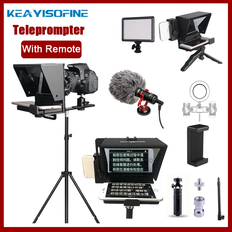 

Portable Mini Teleprompter for Phone DSLR Recording Live Broadcast Mobile Teleprompter Artifact Video With Remote Control VS T1