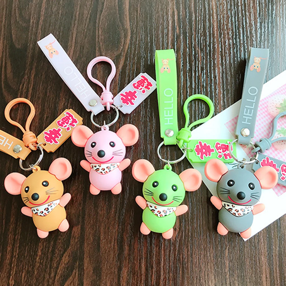 

2020 New Creative Cute Cartoon Epoxy Mouse Keychain Fashion Korean INS Personality Couple keyrings Bag Car Pendant Accessories