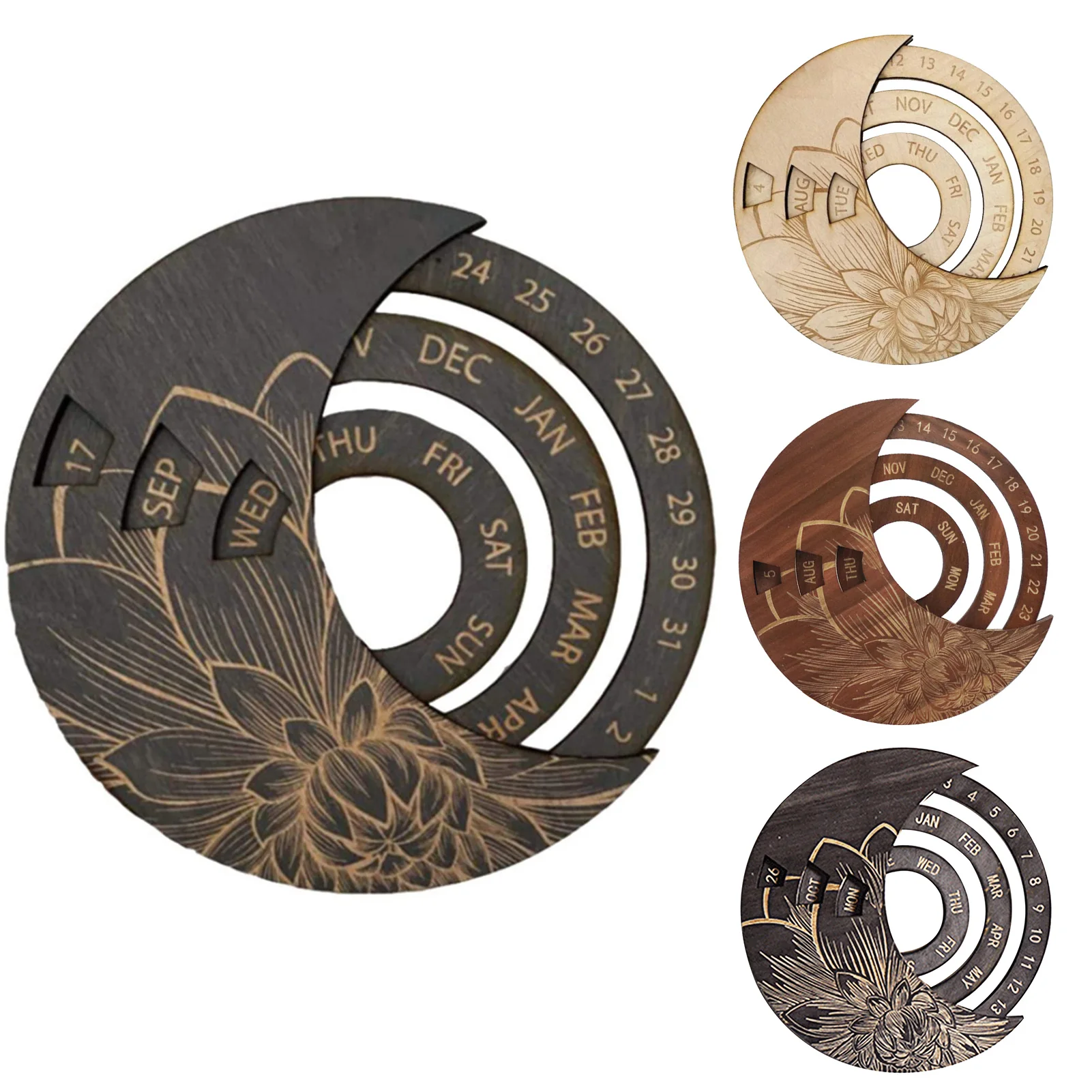 

Calendar Wooden Perpetual Wood Creative Hanging Reminder for Living Room