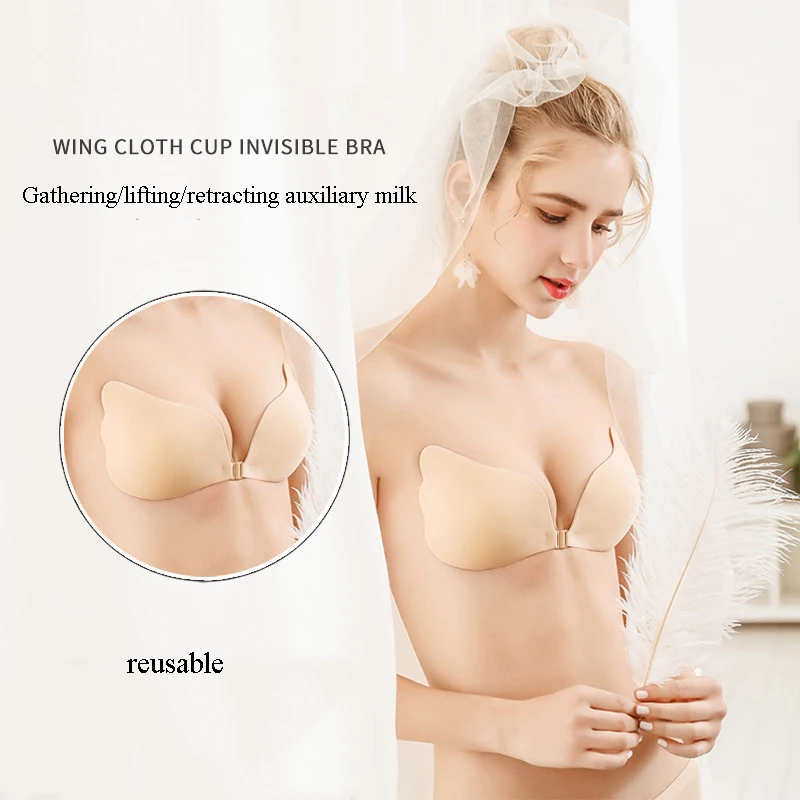 

Sexy Strapless Bra Angel Wings Seamlessly Gather Invisible Underwear Reusable Bra Suitable for Wedding Swimwear Underwear 1pc