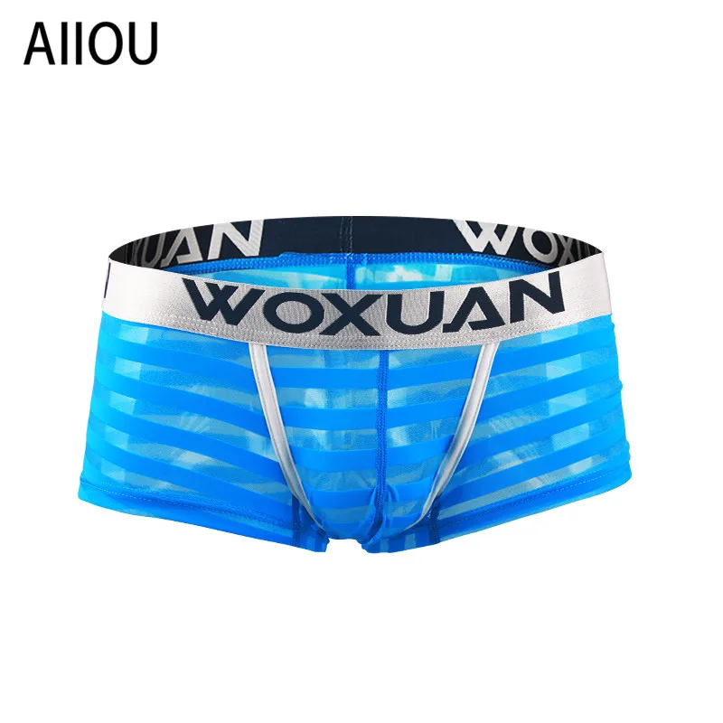 AIIOU Для мужчин сексуальные Прозрачные Нижнее белье Ракушки трусы боксеры с