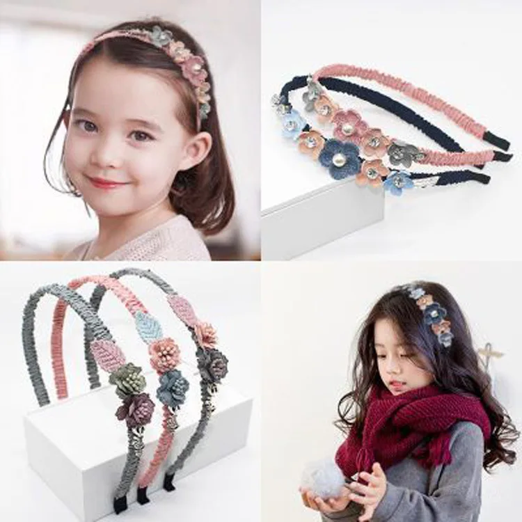 

Korean Flower Headband For Girls Rhinestone Crown Hairbands High Quality Women & Girls Hair Accessories Party Handmade Jewelry