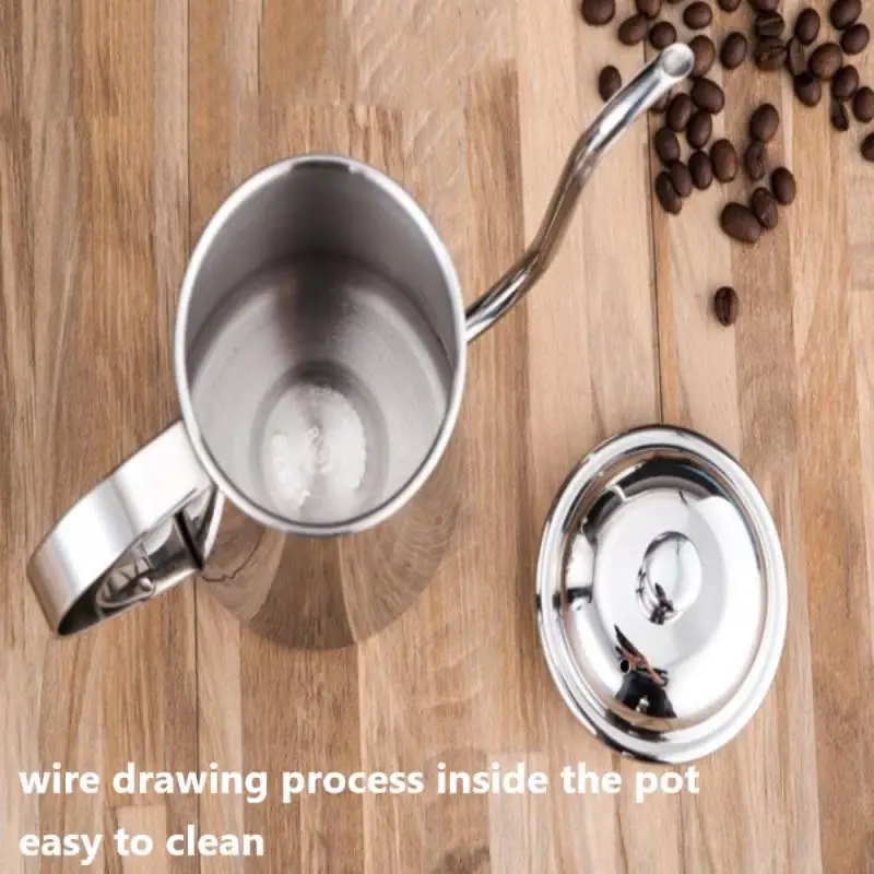 

650ml Thickened 304 Stainless Steel Coffee Pots Slender Long Mouth Coffee Hand Drip Kettle Home Kitchen Dining Bar Coffeeware