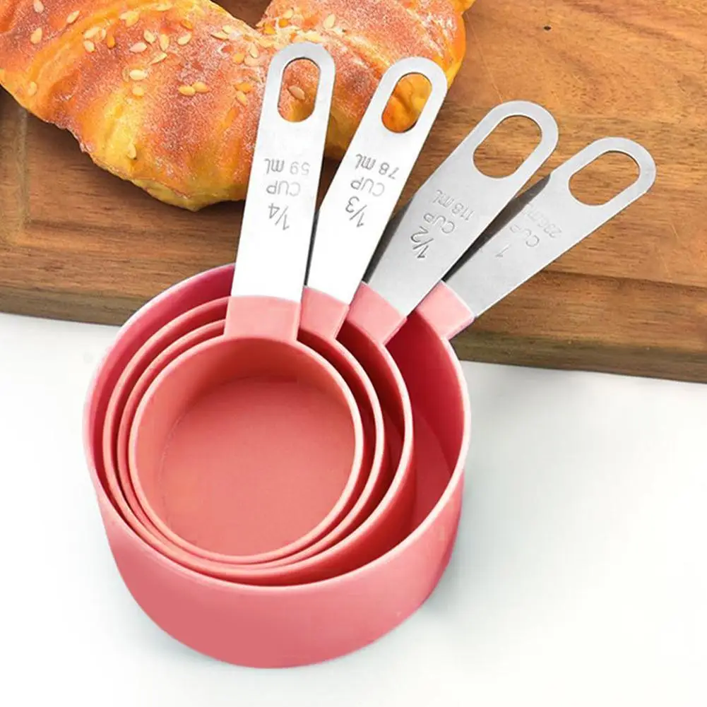 

Steel 4Pcs PP Measuring Cups Spoons Kitchen Baking Kitchen Supplies Cooking Tools Set P2A8
