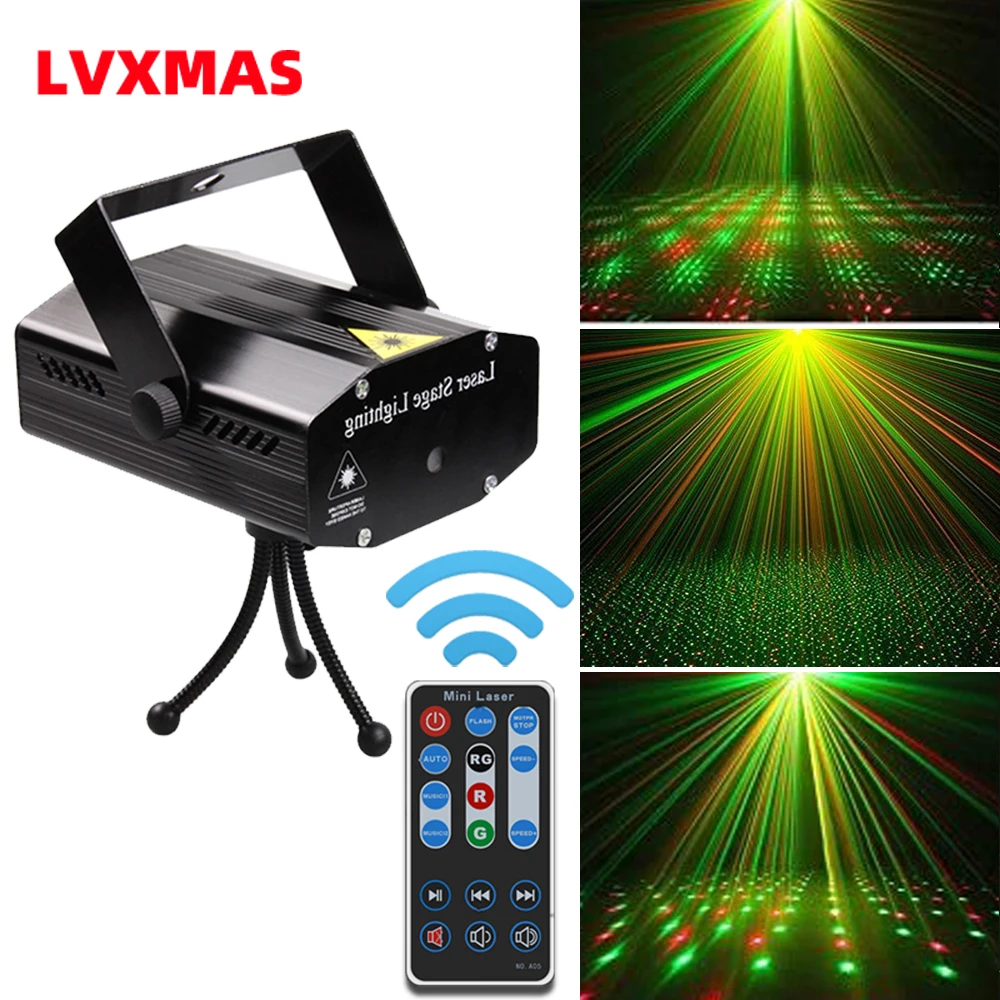 Lvxmas светодиодный диско светильник лазерный проектор 5W 110V ~ 220V голосовое