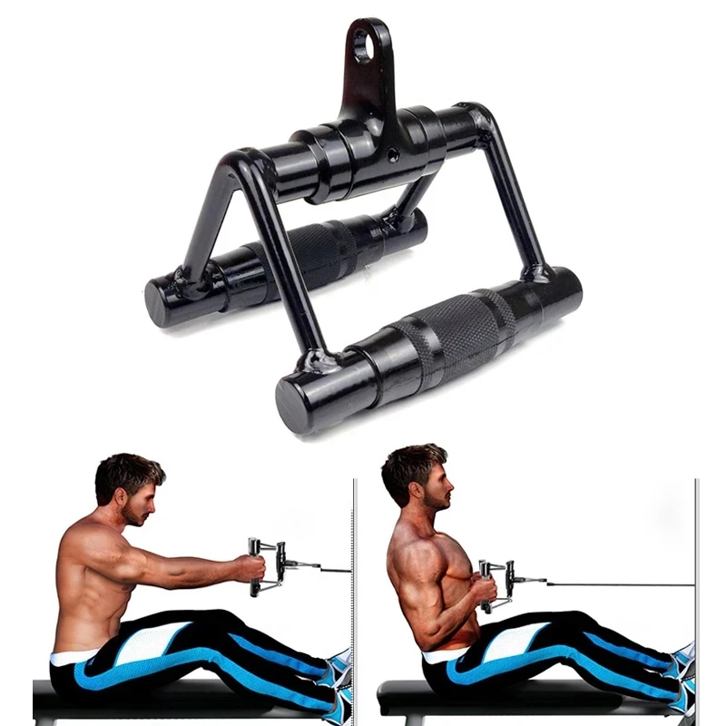 

Fitness Barbell T-Bar 360° Swivel Handle Attachments Rowing Machine Handle Pull Down Exercise Handles for Home Gym
