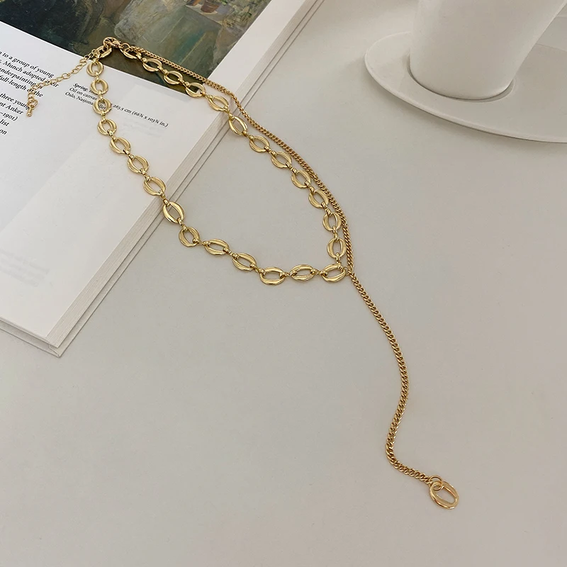Женское простое ожерелье новинка 2021 золотая цепочка с кисточками ювелирное
