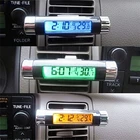 Автомобильные часы 2 в 1, термометр, ЖК-дисплей, Синяя подсветка автомобиля, автомобильный термометр, часы, календарь с зажимом