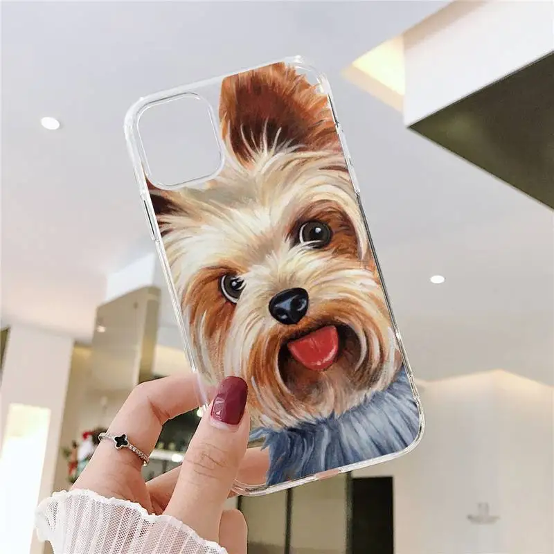 

Yorkshire terrier dog Novelty Phone Case For iphone 12 11 8 7 6s 6 5 5s 5c se plus mini x xs xr pro max Transparent soft