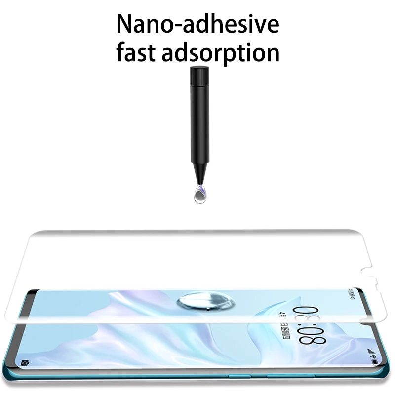 Прозрачное изогнутое жидкое ультрафиолет закаленное стекло для huawei P30 pro P20 lite mate