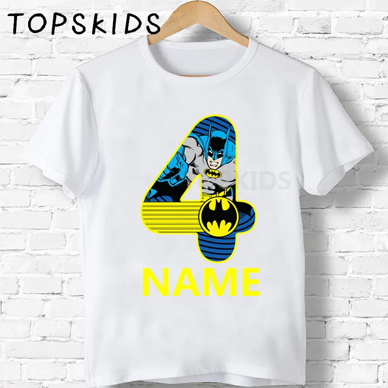 2020 Kids Clothes Baby Boys Happy Birthday Number 1~9 Super Hero Cartoon T shirt Girl T-shirt Children Funny Superhero Gift