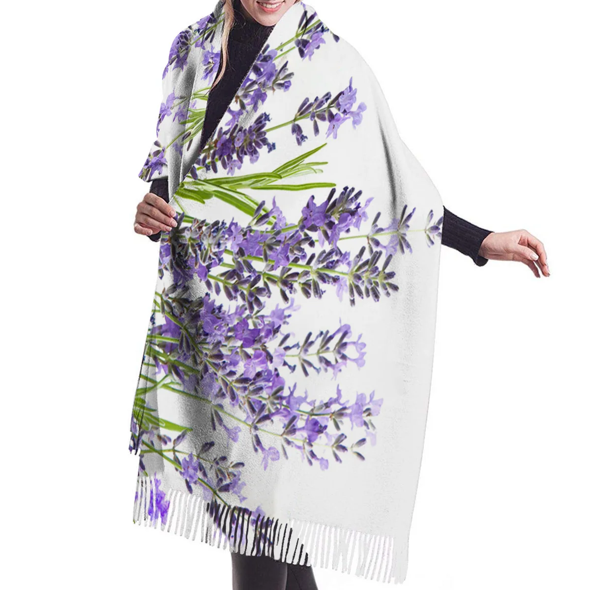 Женский зимний шарф фиолетового и лавандового цвета кашемировые шарфы теплая