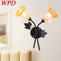 wpd wall lamps modern creative led sconces lights flower shape indoor for home bedroom
