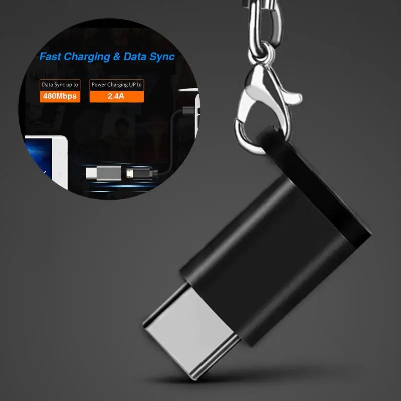 Разъем с разъемом типа C брелком быстрый адаптер конвертер зарядное устройство