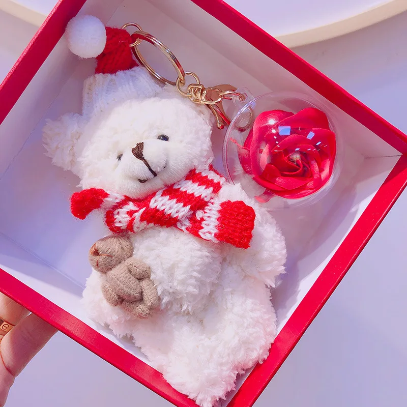 

Plush Keychain Bear Pendant Plush Cartoon Bear Wedding Activity Children Birthday Gift Boy Kids Girl Animal Doll Wholesale 2020