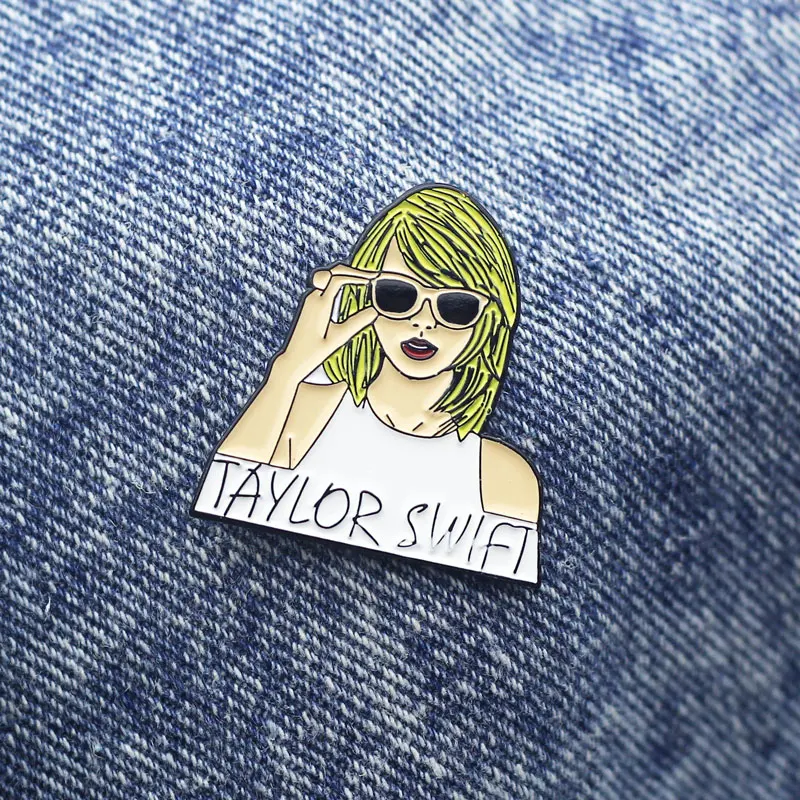 

Interesting Pop Singer Character Brooch Metal Enamel Lapel Badge Collect Denim Jacket Backpack Pin Given Friends And Fans Gifts