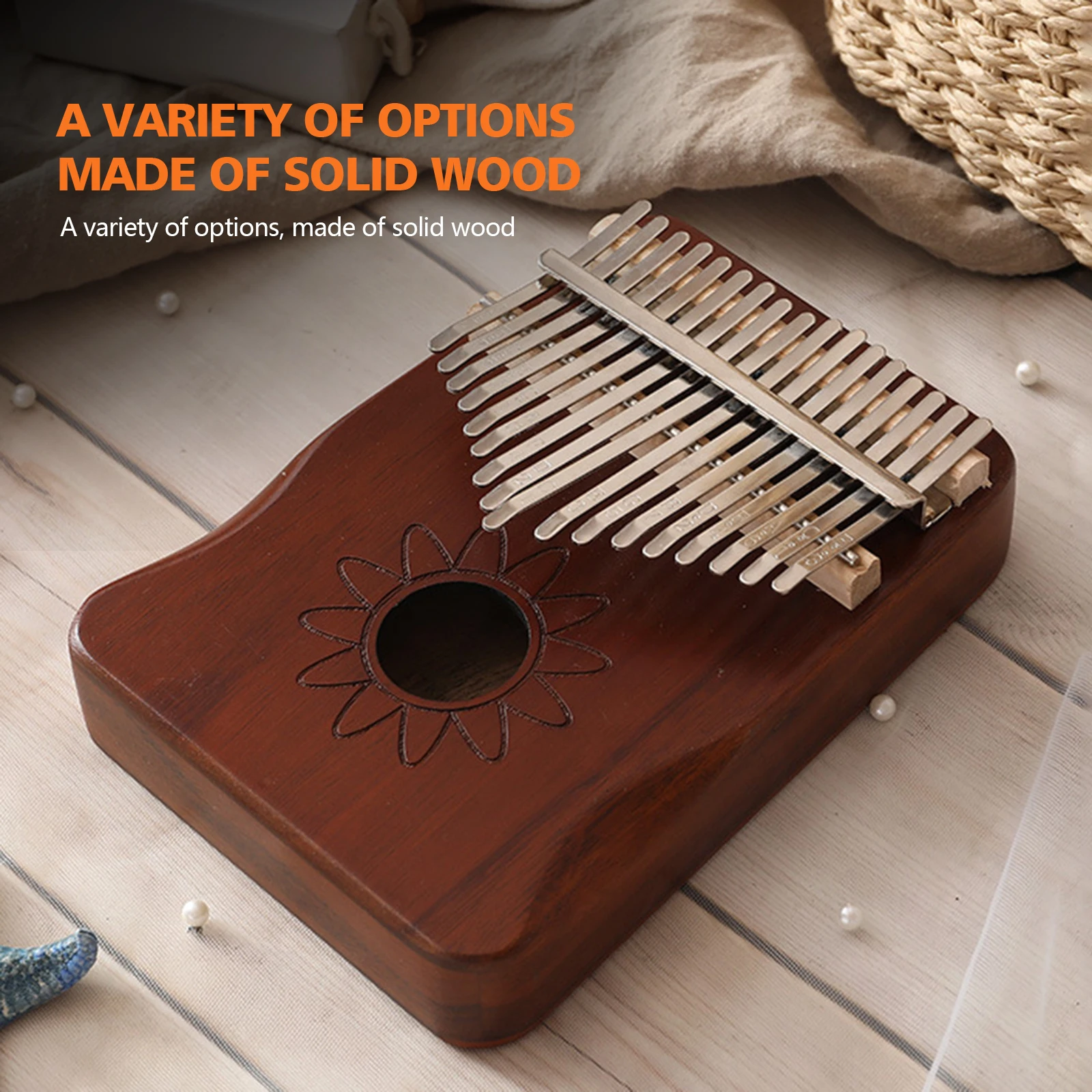 

High Quality Wooden 17 Keys Kalimba Thumb Piano Mbira Body Musical Instruments Creative Music Box Finger Piano Christmas Gift