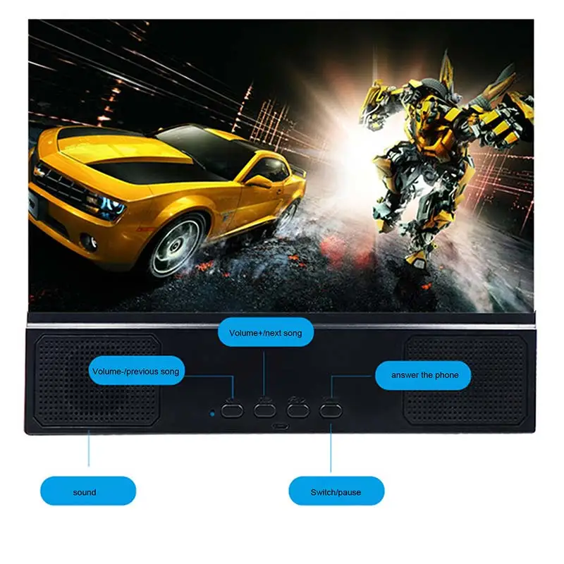 

Phone Holder 12 inch 3D Screen Amplifier Mobile Phone Magnifier HD Protable Movies with Bluetooth Speaker Stand Bracket