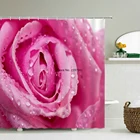 Занавеска для душа в ванную комнату, водонепроницаемая Полиэстеровая занавеска для душа с принтом в виде бабочек, с крючками