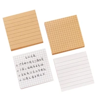 mini memo pad brown white color paper functional blank line grid adhesive note for book notepad stickers office school f918