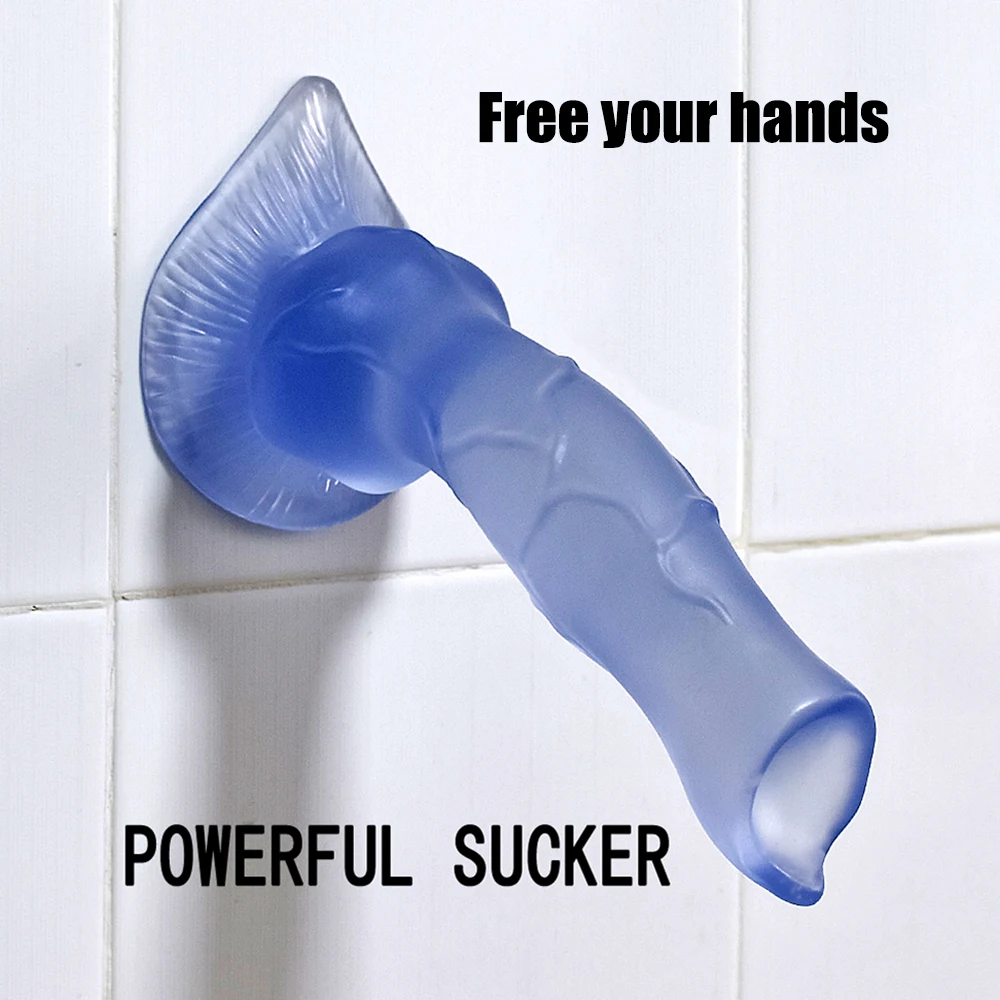 Имитация фаллоса для собаки - мягкая анальная пробка с огромным пенисом и присоской, стимулирующая вагину и анус. Большие секс-игрушки для женщин.