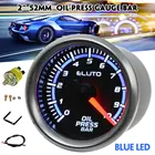 Масляный Пресс ure Манометр 0-10 бар 0-140 PSI синий светодиодный дисплей черный циферблат 12 В 2 дюйма 52 мм автомобильный масляный пресс-метр с 18-27 NPT сенсором