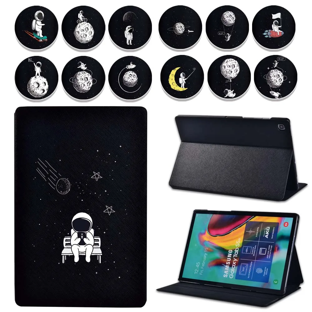 

For Samsung Galaxy Tab A A6 7.0 10.1/A7 10.4/A7 Lite 8.7/A 9.7 10.5/Tab E/S5E/S6 Lite 10.4" Astronaut Leather Tablet Cover Case
