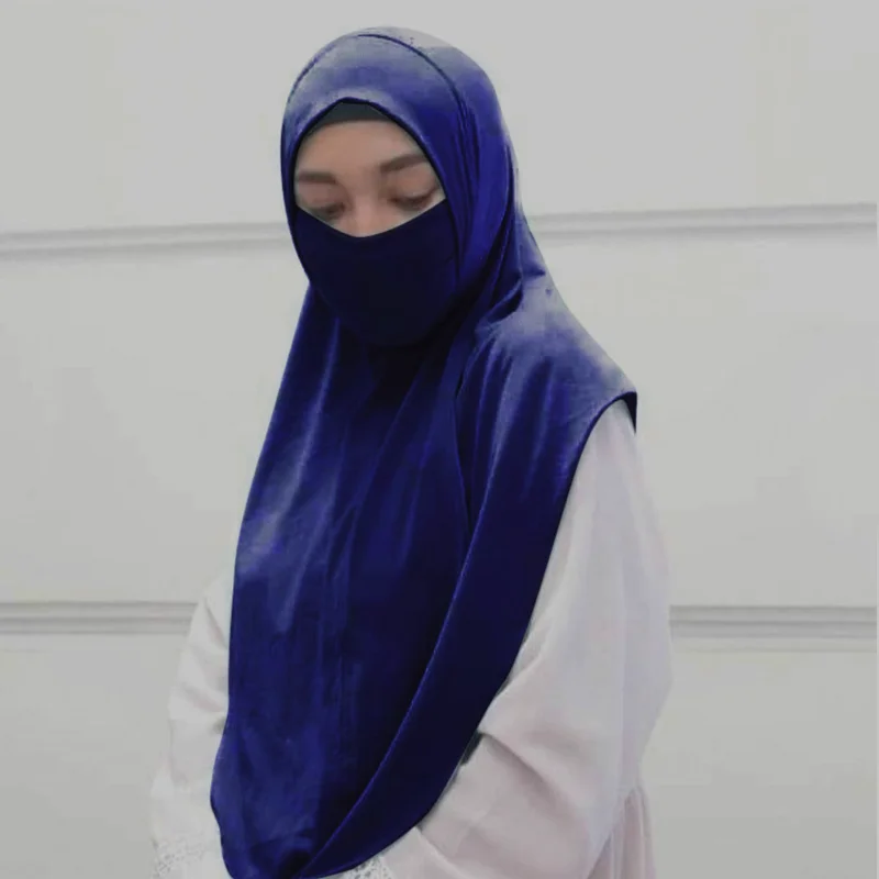 

Ramadan Eid Arab Muslim Women Turban Hijab Niqab Islamic Face Mask Cover Scarf Shawl Women's Hijabs Abaya Black Bandana Scarf