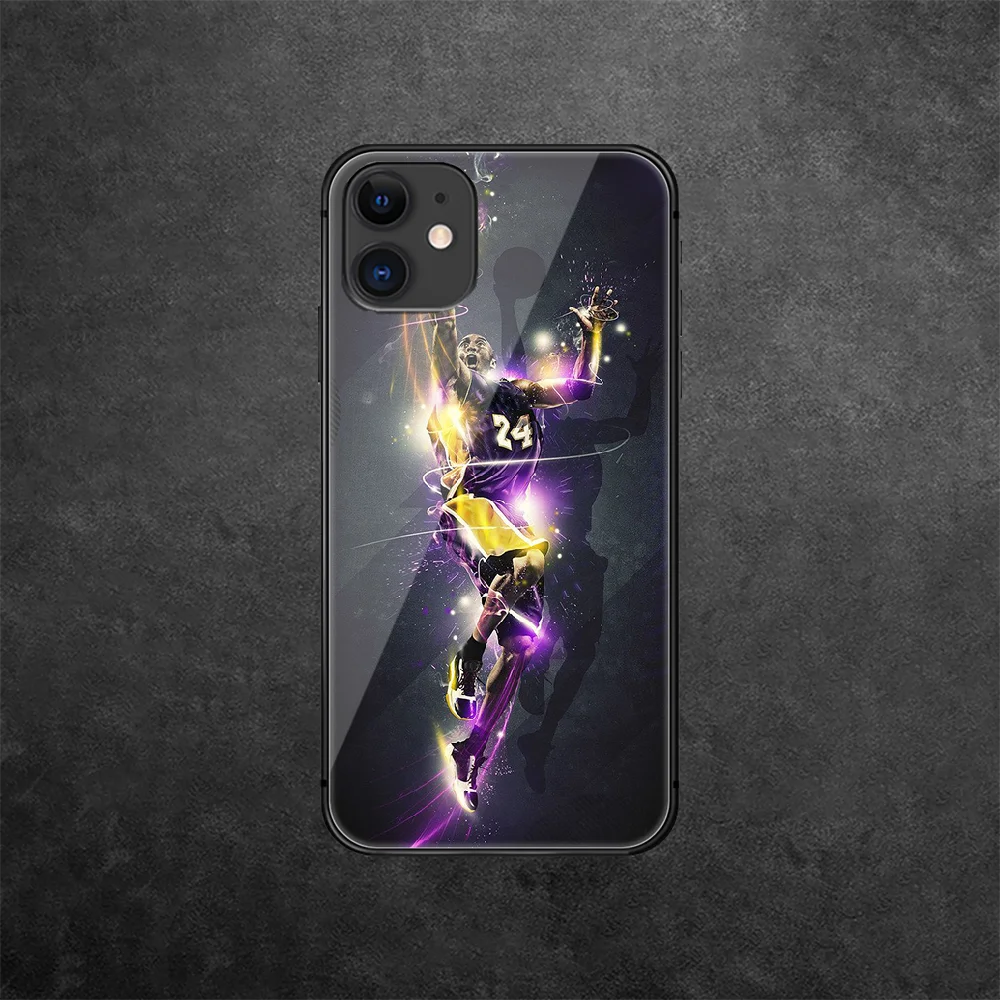 

Kobe Bryant 24 Basketball Tempered Glass Phone Case Cover For IPhone 5 5S 6 6S 7 Plus X Xs Xr Se 2020 11 12 Pro Max Mini Hoesjes