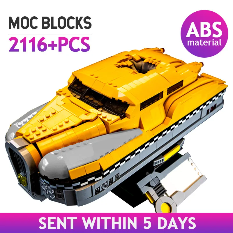 

MOC Classic Sci-Fi Movie 5th Element Flying Taxi Model Collection Bricks City Car High-tech Vehicle Building Blocks DIY Toy Gift