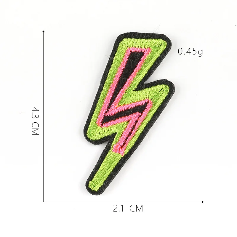 

Cartoon Lightning Patches Iron on Patches for Clothing Stripe Badge Embroidered Patches Sticker on Clothes for Kids DIY Applique