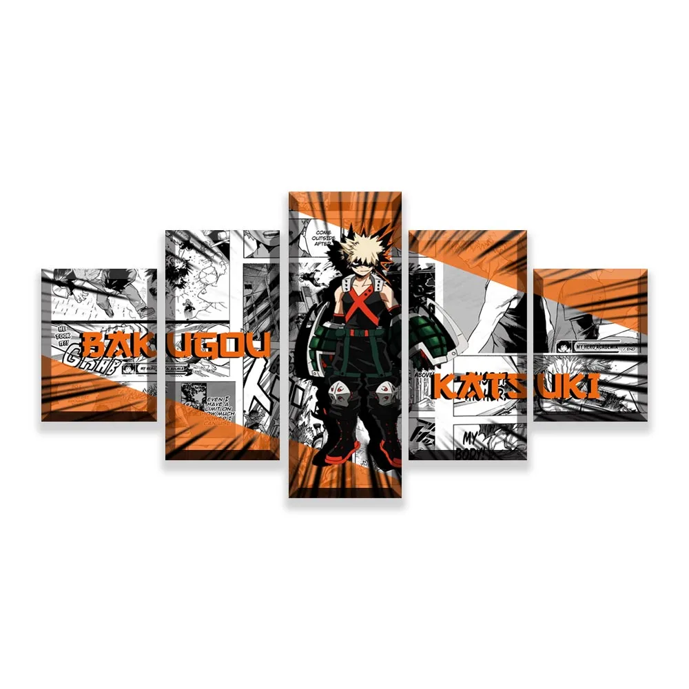 

Canvas Paintings Wall Art Framework 5 Pieces Animation My Hero Academia Role Poster HD Prints Pictures Living Room Decorative