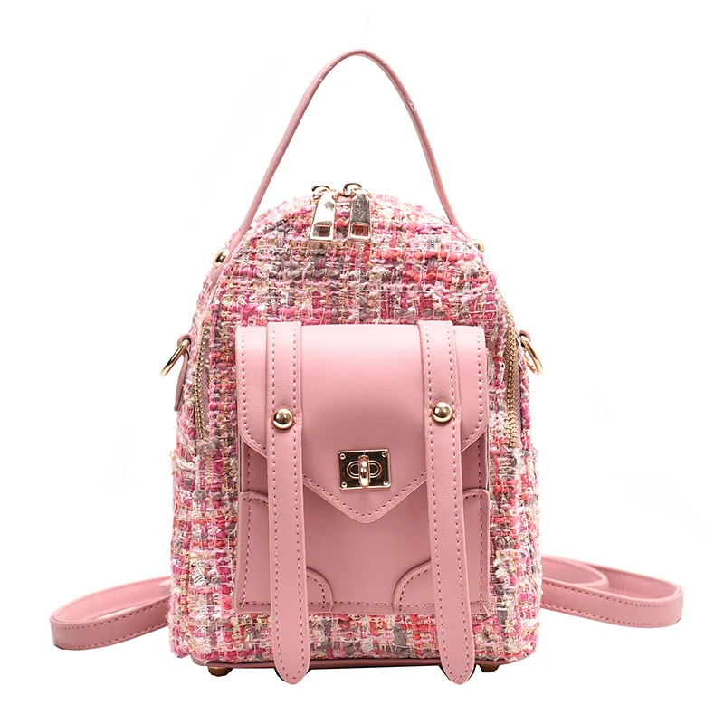pink Модный женский рюкзак, кожаные школьные сумки, рюкзак для девочек, Mochila Feminina, женские сумочки, нейлоновые рюкзаки, маленькая сумка на плечо - Цвет: pink