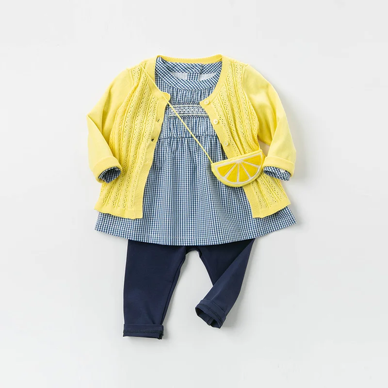 Детский трикотажный кардиган Однотонный свитер для маленьких девочек весна |